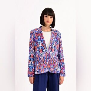 Lili Sidonio Size Small Colorful Printed Blazer New with Tags